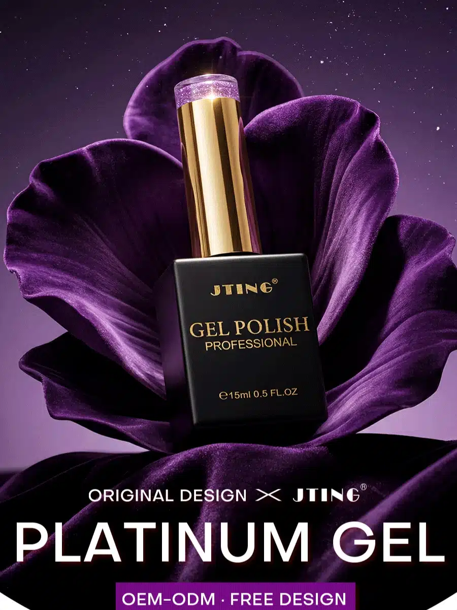 Metallic Platinum Gel Series, High-Shine Foil Glitter Gel by JTING NAIL
