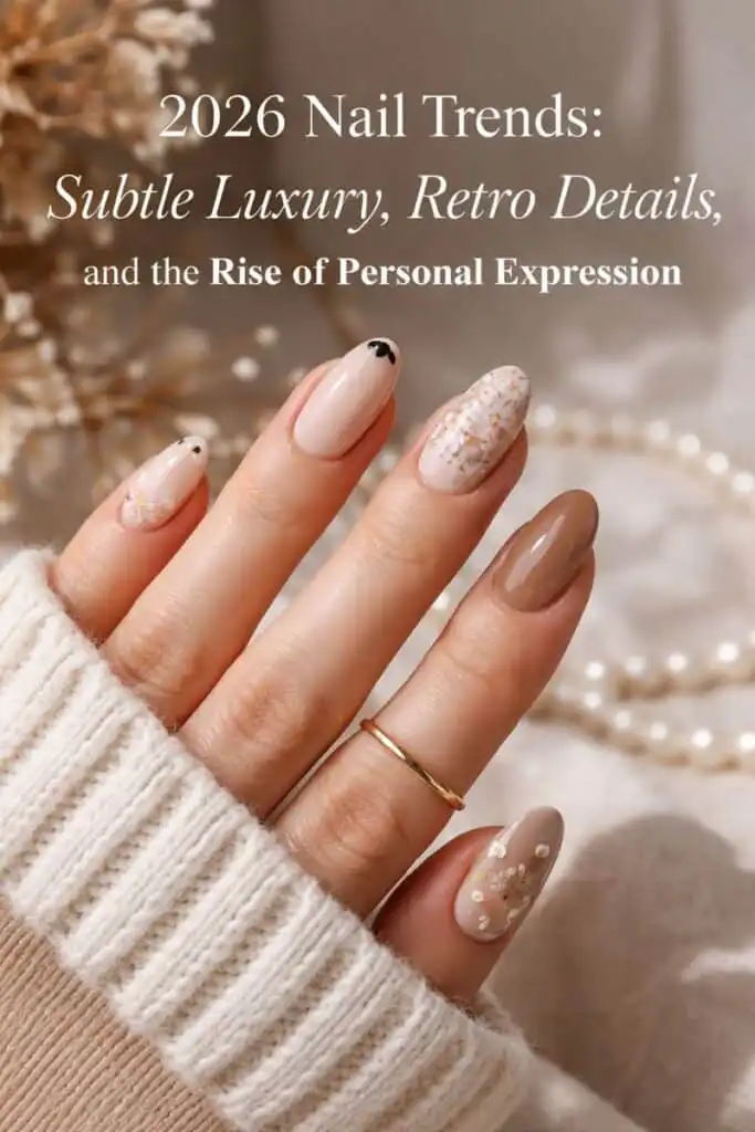 nail trends: subtle luxury, retro details, personal expression.