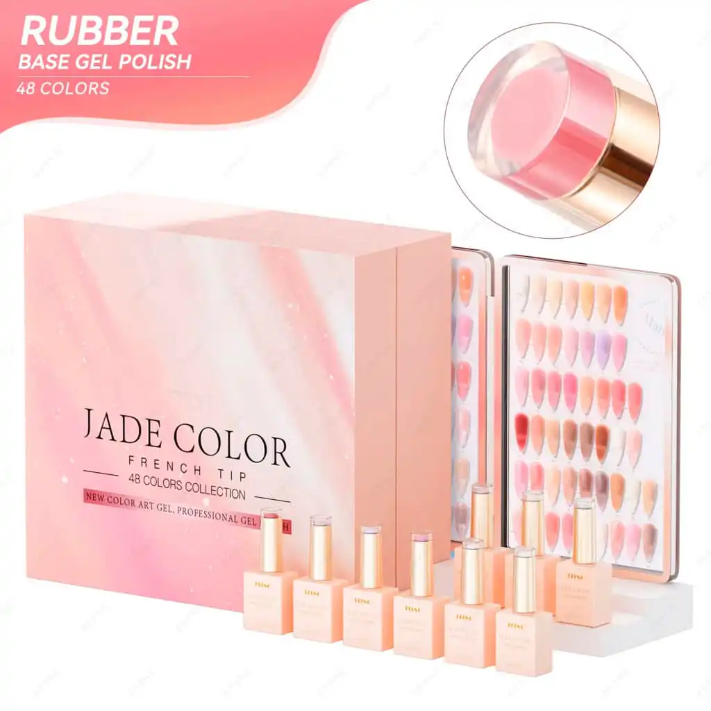 Jade Color French Tip 48 colors gel polish collection.