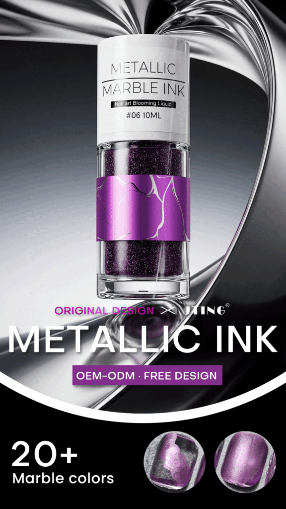 JTING NAIL Watercolor Blooming Marble Inks, Artistic Smoke Effect Nail Decoration.