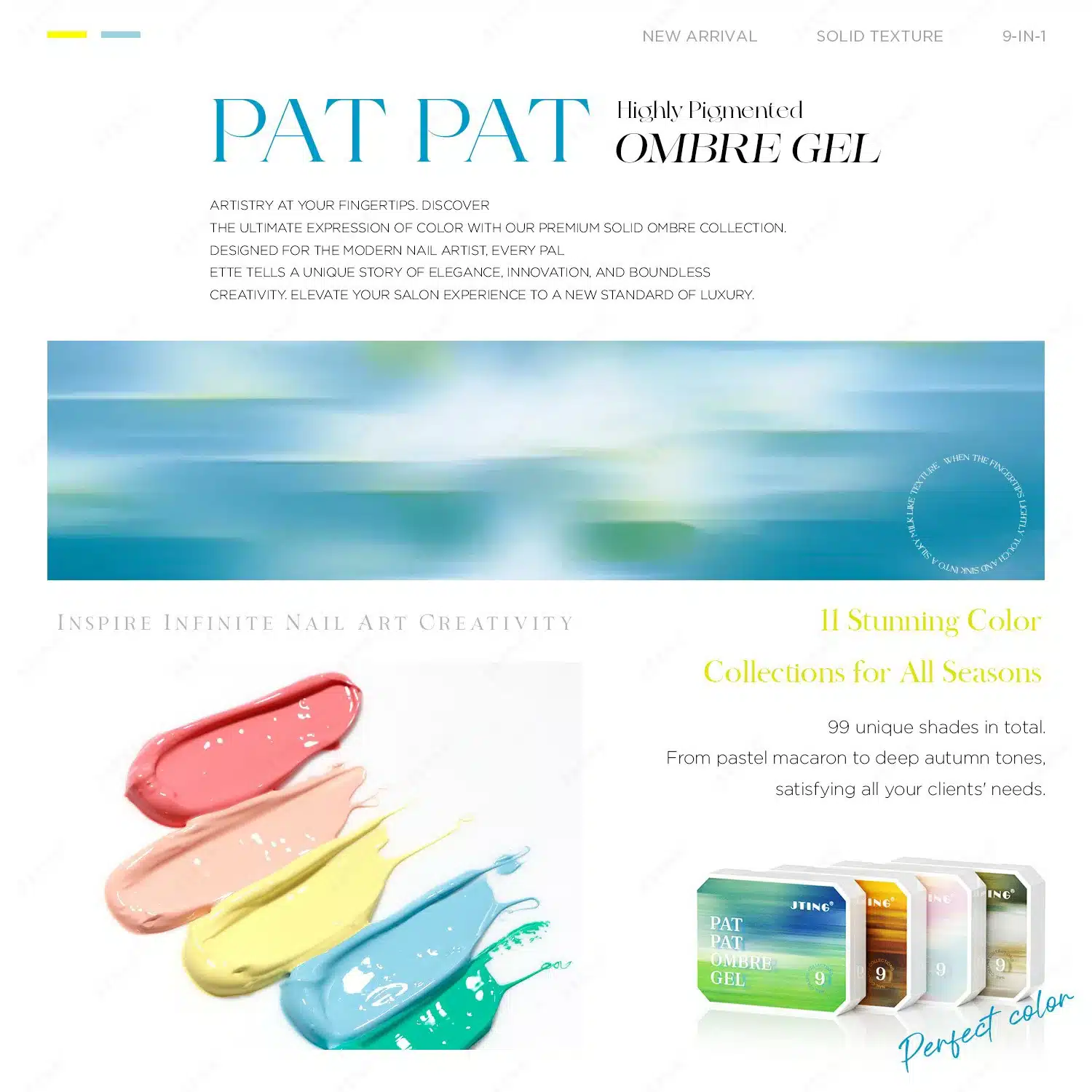 JTING Pat Pat Ombre Gel with semi-solid texture and 99-color collection
