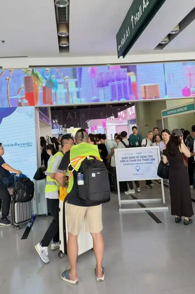 Visitors entering Cosmobeaute Vietnam 2026 at SECC Ho Chi Minh City