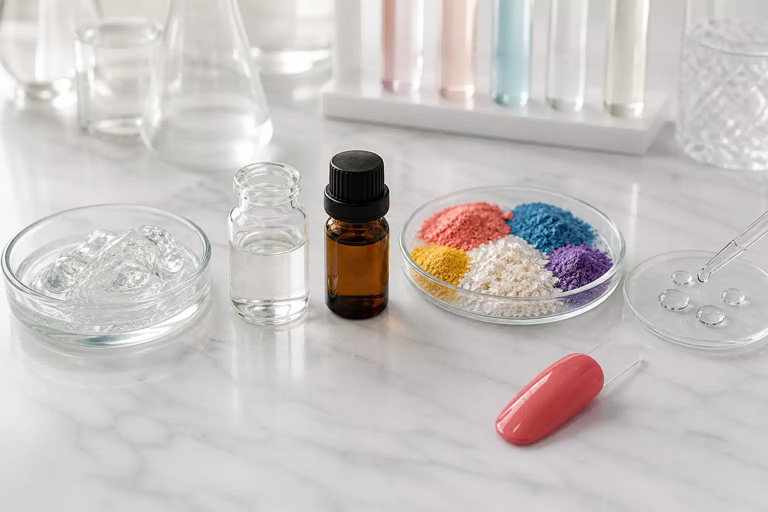 Five main gel nail polish ingredient groups used in UV LED formulations