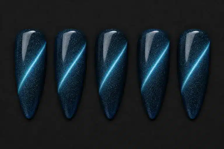 Cat eye gel polish classic line magnetic effect nail swatches