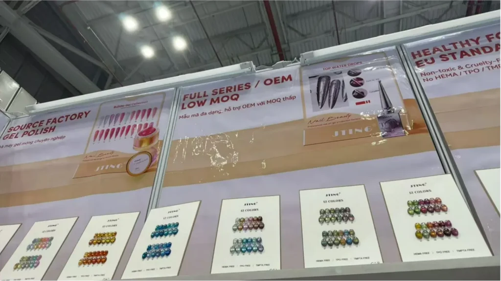 JTING cat eye gel samples and OEM nail gel display