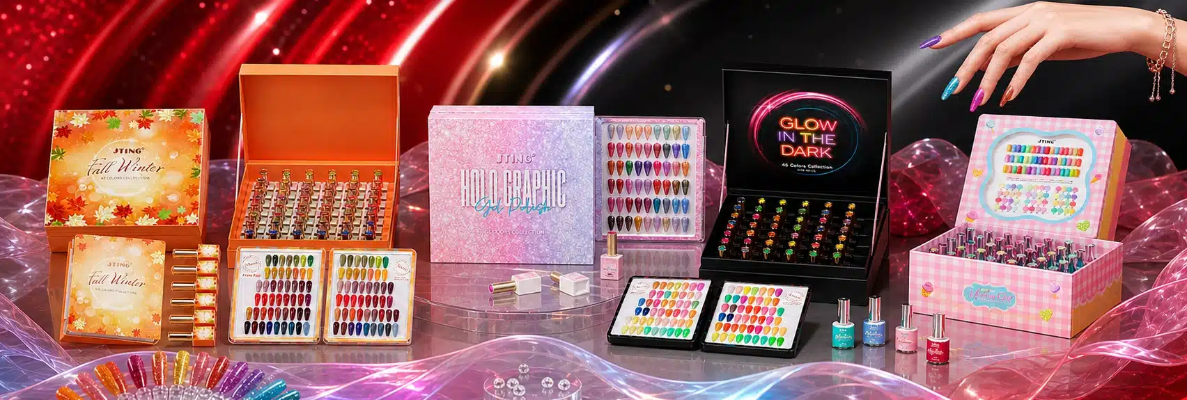 JTING wholesale gel nail polish color sets with boxed collections and color charts